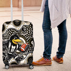 Collingwood Magpies Luggage Cover Aboriginal Dot Pattern - Football Mascot Heritage Pride