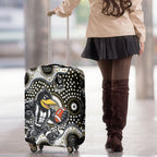 Collingwood Magpies Luggage Cover Aboriginal Dot Pattern - Football Mascot Heritage Pride