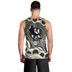 Collingwood Magpies Men Tank Top Aboriginal Dot Pattern - Football Mascot Heritage Pride