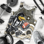 Collingwood Magpies Men Tank Top Aboriginal Dot Pattern - Football Mascot Heritage Pride