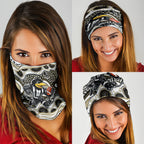 Collingwood Magpies Neck Gaiter Aboriginal Dot Pattern - Football Mascot Heritage Pride