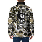 Collingwood Magpies Padded Jacket Aboriginal Dot Pattern - Football Mascot Heritage Pride