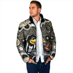 Collingwood Magpies Padded Jacket Aboriginal Dot Pattern - Football Mascot Heritage Pride