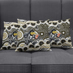 Collingwood Magpies Pillow Cover Aboriginal Dot Pattern - Football Mascot Heritage Pride