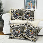 Collingwood Magpies Pillow Cover Aboriginal Dot Pattern - Football Mascot Heritage Pride