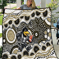 Collingwood Magpies Quilt Aboriginal Dot Pattern - Football Mascot Heritage Pride