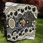 Collingwood Magpies Quilt Aboriginal Dot Pattern - Football Mascot Heritage Pride