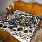 Collingwood Magpies Quilt Aboriginal Dot Pattern - Football Mascot Heritage Pride