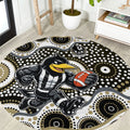 Collingwood Magpies Round Carpet Aboriginal Dot Pattern - Football Mascot Heritage Pride
