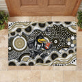 Collingwood Magpies Rubber Doormat Aboriginal Dot Pattern - Football Mascot Heritage Pride