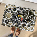 Collingwood Magpies Rubber Doormat Aboriginal Dot Pattern - Football Mascot Heritage Pride