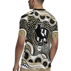 Collingwood Magpies Rugby Jersey Aboriginal Dot Pattern - Football Mascot Heritage Pride