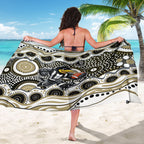 Collingwood Magpies Sarong Aboriginal Dot Pattern - Football Mascot Heritage Pride
