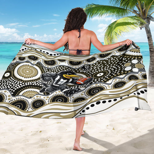 Collingwood Magpies Sarong Aboriginal Dot Pattern - Football Mascot Heritage Pride