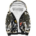 Collingwood Magpies Sherpa Hoodie Aboriginal Dot Pattern - Football Mascot Heritage Pride