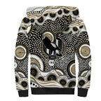 Collingwood Magpies Sherpa Hoodie Aboriginal Dot Pattern - Football Mascot Heritage Pride