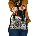 Collingwood Magpies Shoulder Handbag Aboriginal Dot Pattern - Football Mascot Heritage Pride