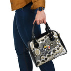 Collingwood Magpies Shoulder Handbag Aboriginal Dot Pattern - Football Mascot Heritage Pride