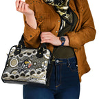 Collingwood Magpies Shoulder Handbag Aboriginal Dot Pattern - Football Mascot Heritage Pride