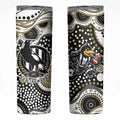 Collingwood Magpies Skinny Tumbler Aboriginal Dot Pattern - Football Mascot Heritage Pride