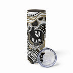 Collingwood Magpies Skinny Tumbler Aboriginal Dot Pattern - Football Mascot Heritage Pride
