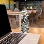 Collingwood Magpies Skinny Tumbler Aboriginal Dot Pattern - Football Mascot Heritage Pride