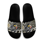 Collingwood Magpies Slide Sandals Aboriginal Dot Pattern - Football Mascot Heritage Pride