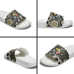 Collingwood Magpies Slide Sandals Aboriginal Dot Pattern - Football Mascot Heritage Pride