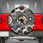 Collingwood Magpies Spare Tire Cover Aboriginal Dot Pattern - Football Mascot Heritage Pride
