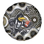 Collingwood Magpies Spare Tire Cover Aboriginal Dot Pattern - Football Mascot Heritage Pride