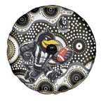 Collingwood Magpies Spare Tire Cover Aboriginal Dot Pattern - Football Mascot Heritage Pride