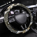 Collingwood Magpies Steering Wheel Cover Aboriginal Dot Pattern - Football Mascot Heritage Pride