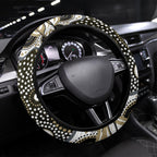 Collingwood Magpies Steering Wheel Cover Aboriginal Dot Pattern - Football Mascot Heritage Pride