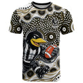Collingwood Magpies T Shirt Aboriginal Dot Pattern - Football Mascot Heritage Pride