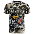Collingwood Magpies T Shirt Aboriginal Dot Pattern - Football Mascot Heritage Pride