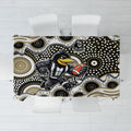 Collingwood Magpies Tablecloth Aboriginal Dot Pattern - Football Mascot Heritage Pride