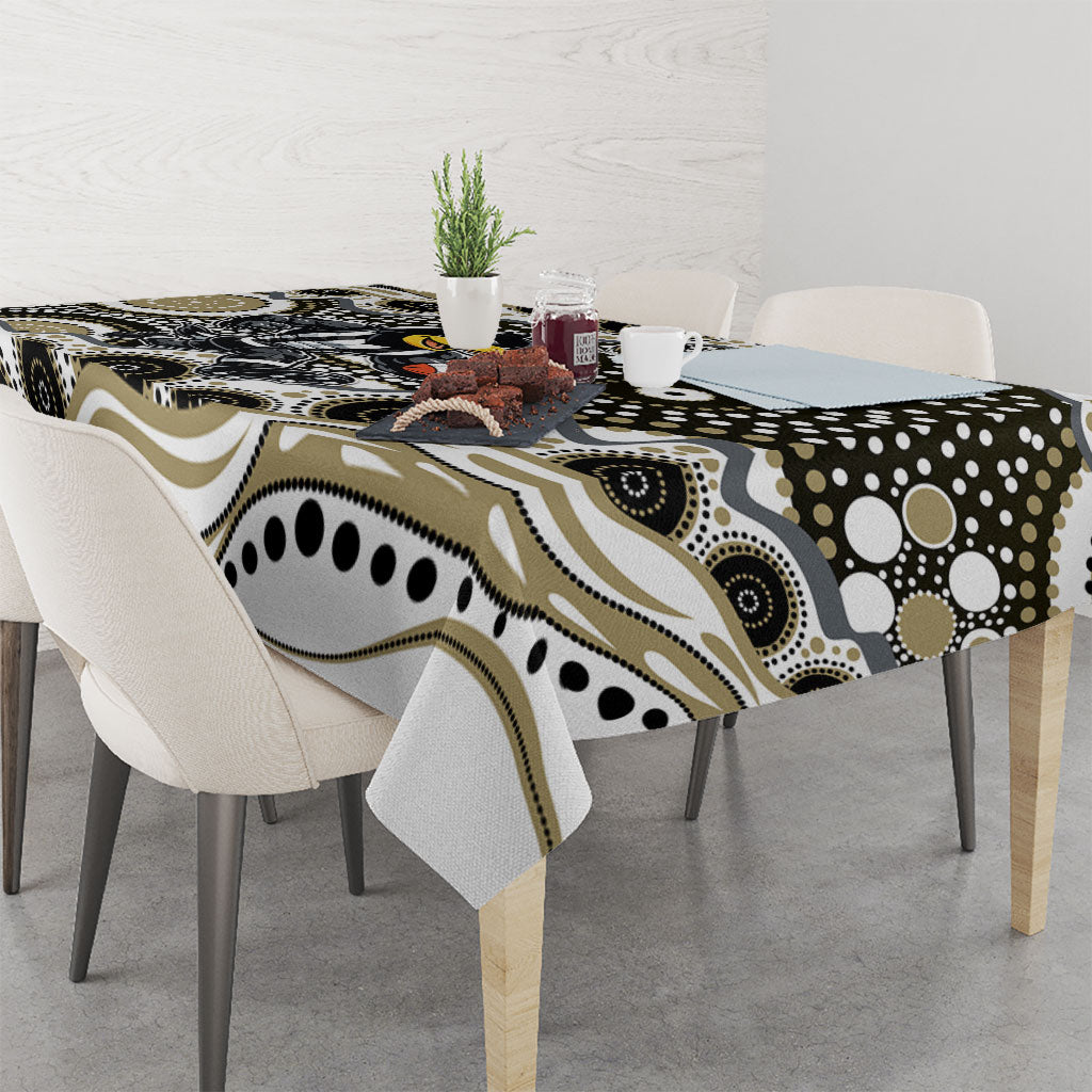 Collingwood Magpies Tablecloth Aboriginal Dot Pattern - Football Mascot Heritage Pride