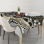 Collingwood Magpies Tablecloth Aboriginal Dot Pattern - Football Mascot Heritage Pride
