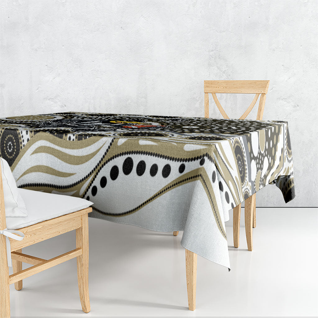 Collingwood Magpies Tablecloth Aboriginal Dot Pattern - Football Mascot Heritage Pride