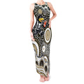 Collingwood Magpies Tank Maxi Dress Aboriginal Dot Pattern - Football Mascot Heritage Pride