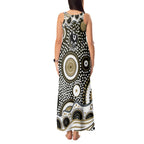 Collingwood Magpies Tank Maxi Dress Aboriginal Dot Pattern - Football Mascot Heritage Pride