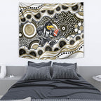 Collingwood Magpies Tapestry Aboriginal Dot Pattern - Football Mascot Heritage Pride