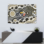 Collingwood Magpies Tapestry Aboriginal Dot Pattern - Football Mascot Heritage Pride