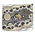 Collingwood Magpies Tapestry Aboriginal Dot Pattern - Football Mascot Heritage Pride