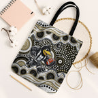 Collingwood Magpies Tote Bag Aboriginal Dot Pattern - Football Mascot Heritage Pride