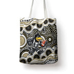 Collingwood Magpies Tote Bag Aboriginal Dot Pattern - Football Mascot Heritage Pride
