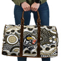Collingwood Magpies Travel Bag Aboriginal Dot Pattern - Football Mascot Heritage Pride
