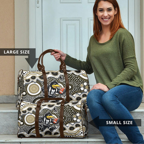 Collingwood Magpies Travel Bag Aboriginal Dot Pattern - Football Mascot Heritage Pride