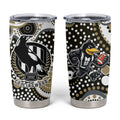Collingwood Magpies Tumbler Cup Aboriginal Dot Pattern - Football Mascot Heritage Pride