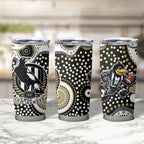 Collingwood Magpies Tumbler Cup Aboriginal Dot Pattern - Football Mascot Heritage Pride